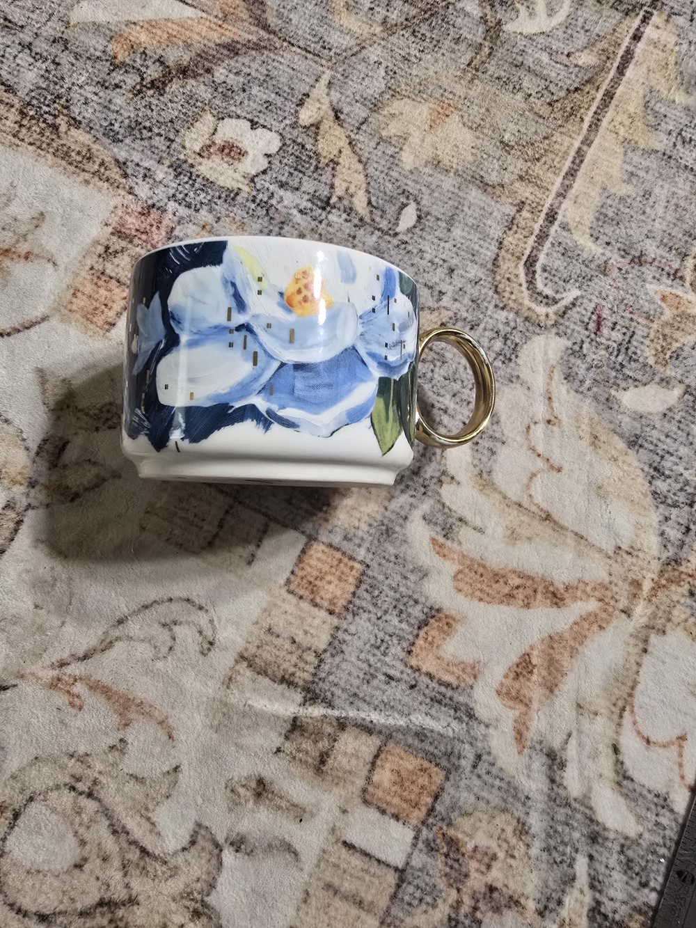 Anthropologie Anais Handpainted Magnolia Mug